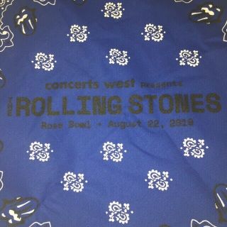 The Rolling Stones Blue Bandana Promo Only Item From Rose Bowl Show On 8/22/2019