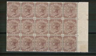 Natal 1882 4d Brown In Unmounted Block Of 15 Sg 102 (3 Are Creased)