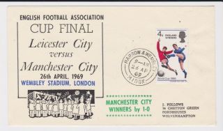 Football Stamps 1969 Fa Cup Final Leicester V Man City Match Day Souvenir Cover