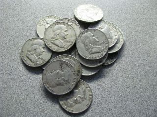 90 Silver Franklin Half Dollars - Roll Of 20 Halves