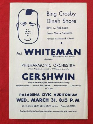 1942 Bing Crosby Dinah Shore Robinson Whiteman Pasadena La Philharmonic Gershwin