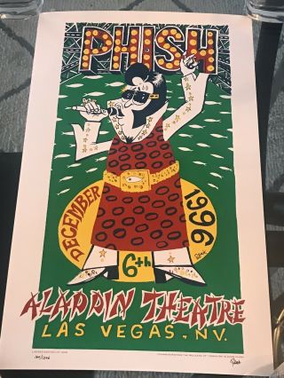 Phish Las Vegas Aladdin Poster Jim Pollock December 6th 1996 Signed 160/1206
