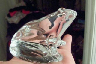 baccarat french art glass frog figurine 2