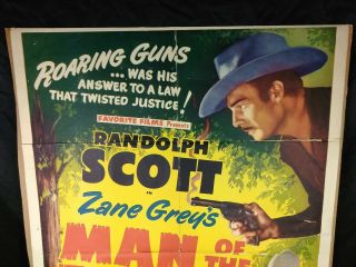 Vinatge 1950 Zane Grey ' s Man Of The Forrest Star Scott Randolph Poster 2
