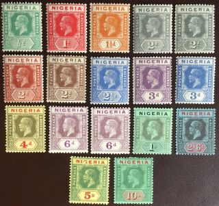 Nigeria 1921 - 32 Stunning Definitive Set With Varieties Mh