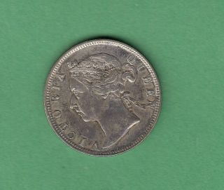 1891 Hong Kong 20 Cents Silver Coin - Queen Victoria