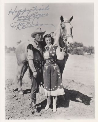 Roy Rogers And Dale Evans Signed Photo Autograph Happy Trails Cowboy Western
