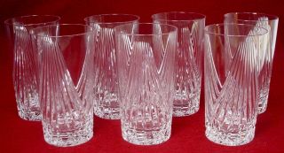 Cristal D " Arques Durand Crystal Combourg Pattern Highball 5 - 3/8 " Set Of Seven 7