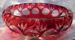 VINTAGE RUBY RED ART GLASS BOWL 2