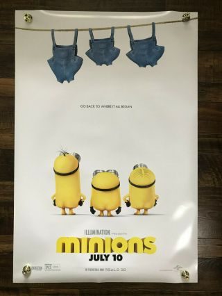Minions Movie Film Double 2 Sided Theatrical Poster 27x40 D/s Despicable Me 2015