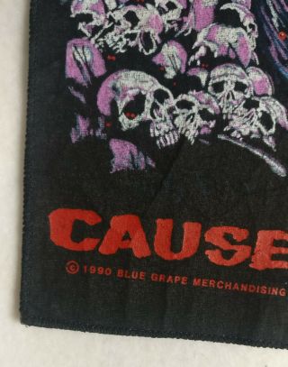 Obituary - Cause Of Death Backpatch Vintage ©1990 Blue Grape Merch Metal 3