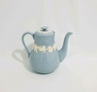 Wedgwood Queensware Blue Tea Pot ENGLAND 3