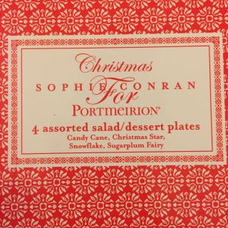 Nib Sophie Conran Portmeirion Christmas Salad Dessert Plates Set Of 4