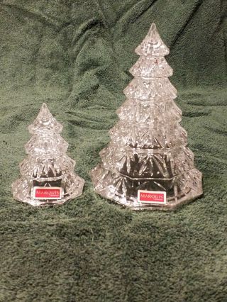 Set Of 2 Marquis By Waterford Crystal Christmas Trees