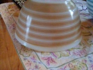 Vintage Pyrex Beige And White Stripe 402 Mixing Bowl