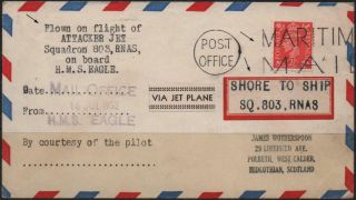 Cm046 - Uk - Shore To Ship Cover Hms “eagle” - Sq.  803,  Rnas To Scotland - 1952