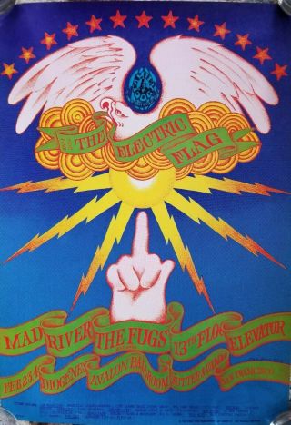 1968 Electric Flag,  Mad River,  The Fugs At Avalon Ballroom Poster