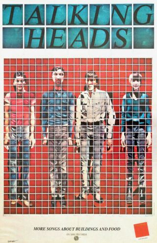 Talking Heads More Songs About Buildings.  1978 Promo Poster Designer Signed