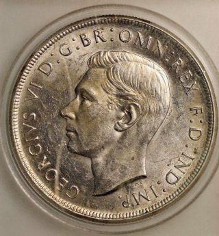 1937 Australia One Crown George Vi Silver Coin Slightly Harder Date