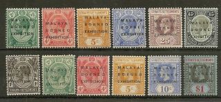 Straits Settlements 1921 - 33 Kgv Exhibition Ovpts Sg241/6 & 250/5