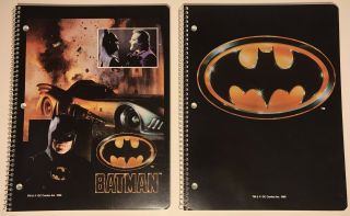 2 Vintage 1989 Batman Notebooks Dc Comics 60 Sheets College Ruled 8.  5x11