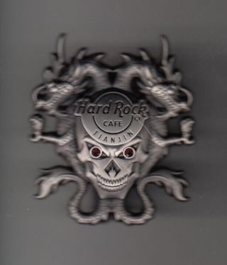 Hard Rock Cafe Pin: Tianjin 3d Skull And Dragons Le200