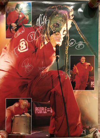 Slipknot Poster Originally Autographed By 9 Members Paul Gray Rip