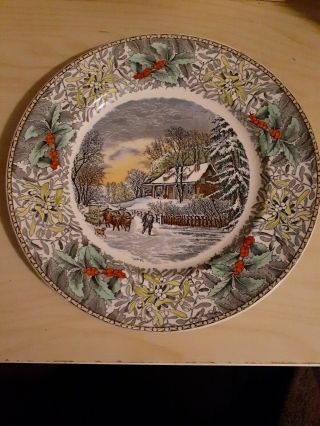 Adams England Winter Scenes Plate N.  Currier Lithographer The Snow Storm