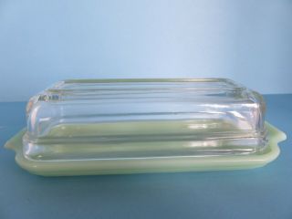 Vintage Fire King Jadite Butter Dish With Crystal Lid