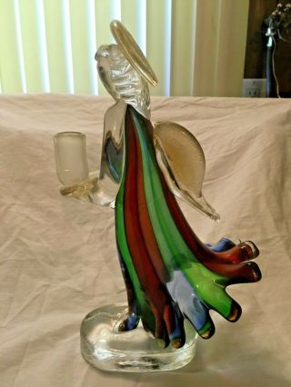 10 In Vintage Murano Venetian Art Glass Angel Multi - Color & Gold Flaked