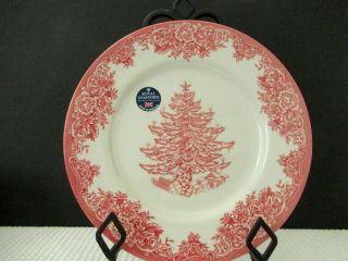 Royal Stafford Christmas Tree Red Set Of 4 Round 11 " Dinner Plates