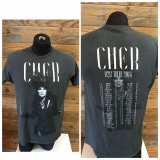 Cher 2014 Tour D2r D2k T - Shirt Tultex Grey Cotton Adult Large
