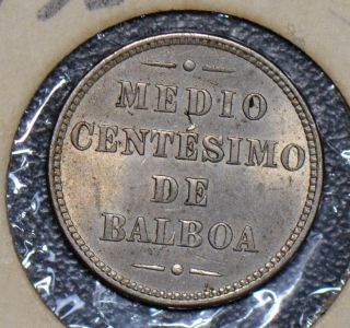 Panama 1907 1/2 Centesimo BU BU0224 combine 2