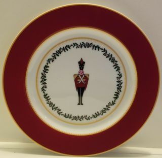 Bernardaud Grenadiers Happy Holiday Red Toy Soldier Salad Plate (s) Nwt
