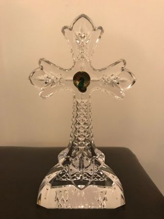 Waterford Crystal Lismore Standing Cross 7.  5 " Brand With No Lid.