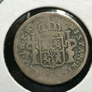 1777 Pr Spanish America Bolivia Potosi Silver One Real Pillar Coin Scarce