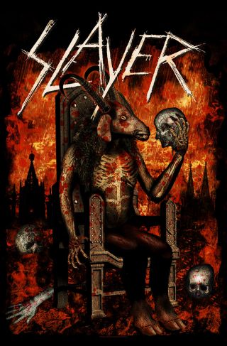 Slayer Poster Devil On Throne Band Logo Official Textile Flag 70cm X 106cm