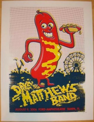 Dave Matthews Band Poster 2006 Tampa,  Fl Signed/ 250 Rare