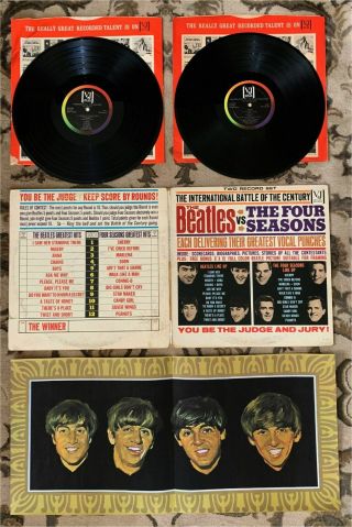 Very Rare 1964 The Beatles Vs The 4 Seasons Double Album Vj Dx30.  Mc1 Mono