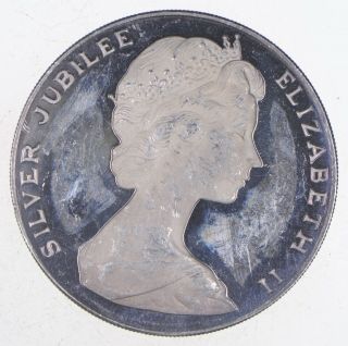 Silver - Huge - 1977 Bermuda 25 Dollars - World Silver Coin 248