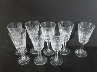 8 Ireland Crystal Waterford Lismore 5 - 1/8” Sherry Cordial Crystal Glasses