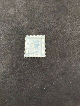 Hong Kong Stamps 1880 5 Cent Blue Crown Cc Watermark Sg29 Cv Gbp 800