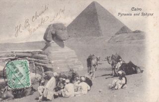Egypt 1908 Very Early Maximum Card Sphinx & Pyramids Gizeh Mailed Maxi