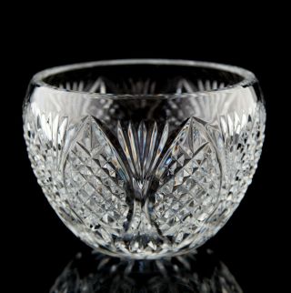 Waterford Giftware Cut Crystal Round Deep Bowl 5 " Elegant Vintage Glass Ireland
