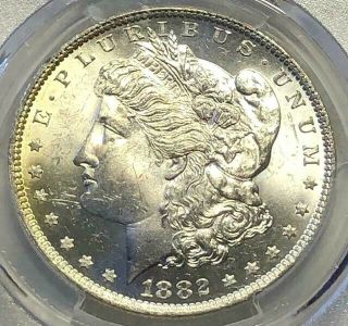 1882 - O Morgan Silver Dollar Pcgs Ms64 Lusrous Gem & Frosty Morgan Silver $1