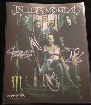 In This Moment Band Signed Autograph 8.  5 X 11 Poster Maria Brink All 5