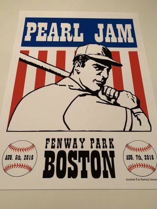 Pearl Jam Fenway Park 2016 Show Edition Poster Print Shuss