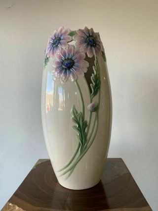 Xp1829 Franz Porcelain Daisies Vase In The Box