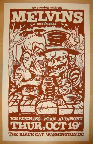 2006 The Melvins W/ Big Business - Dc Silkscreen Concert Poster S/n By Ken Adams