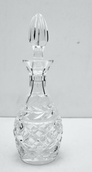 Vintage Waterford Crystal Single Cruet Etched W/ Stopper 8 " Tall
